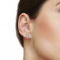 14K Black Gold 0.5 CT 4MM Created Diamond Round Screw Back Stud Earrings