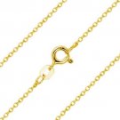 1mm Sterling Silver 14k Y Gold Plated Thin Cable Link Italian Chain Necklace