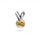 5CT 14K Solid White Gold Round Citrine Pendant 9mm