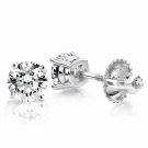 14K White Gold 0.51TCW Diamond G-H I1-I2 Solitaire Mens Single Stud Earring