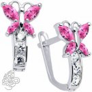 October Birthstone Butterfly Gemstone Drop Earrings 925 Sterling Silver