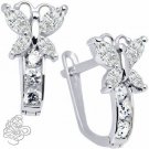 April Birthstone Butterfly Gemstone Drop Earrings 925 Sterling Silver Leverback