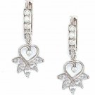 14K White Gold White Women/Children's Gorgeous Sapphire Dangle Earrings