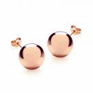 14K Rose Gold 6MM High Polish Ball Push Back Stud Earrings