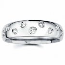 14K White Gold 0.65 CARAT Men's Round Cut Wedding Band Diamond Ring