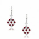 14K White Gold Ladies JULY Birthstone Heart Shape Lever Back Drop Earrings