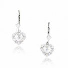 14K White Gold Ladies JUNE Birthstone Heart Shape Lever Back Drop Earrings