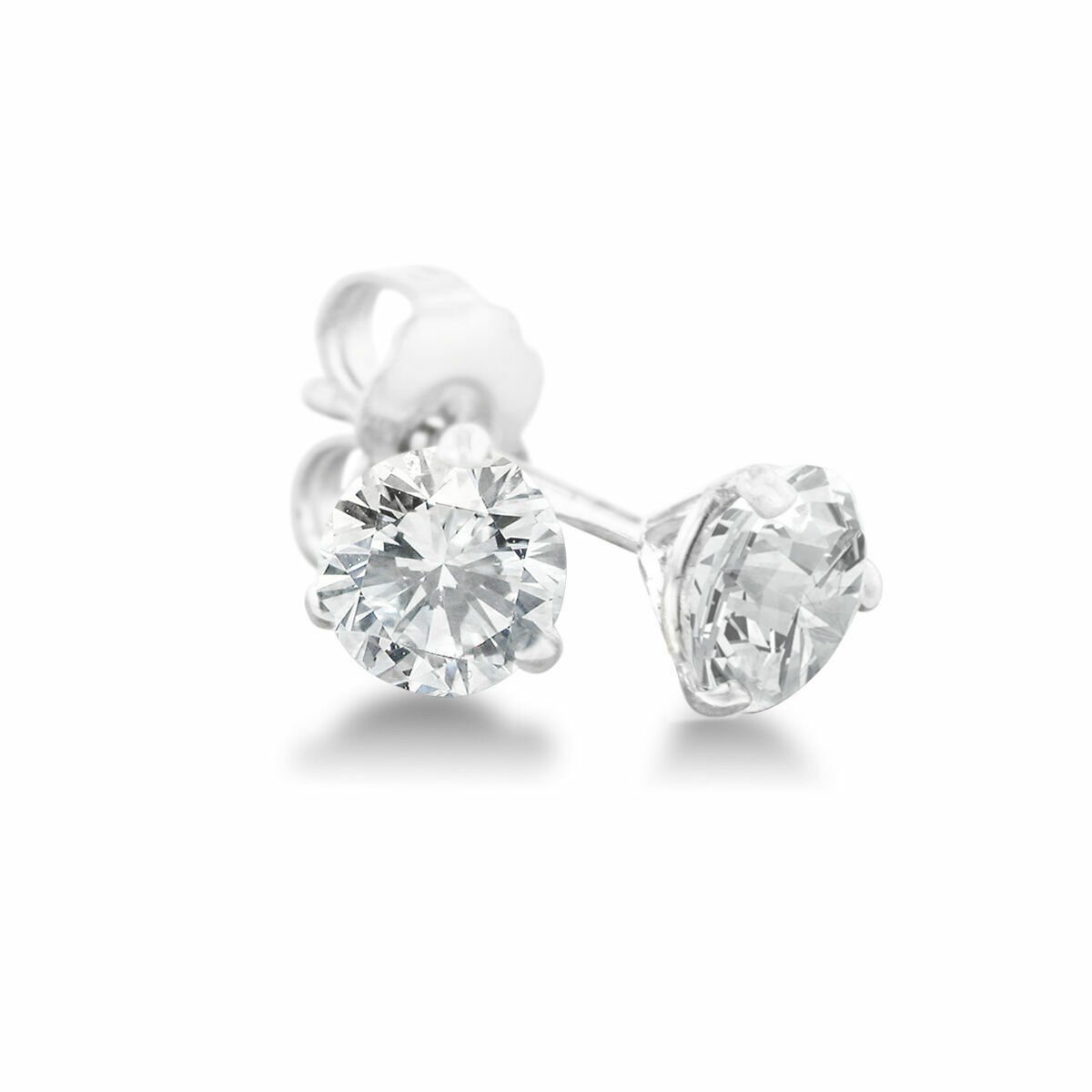 14K White Gold 0.25 CARAT Diamond Martini Stud Earrings