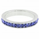 SIZE 6 Silver Wedding Band All Around Lavender Crystal Eternity Band