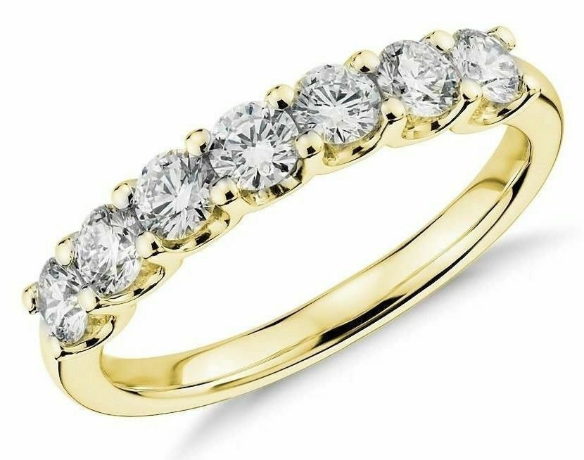 14K Yellow Gold 0.75CT Round Brilliant Cut Wedding Ring