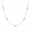 14K White Gold 20" 3CT Created Diamond Bezel Station Necklace