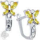 November Birthstone Butterfly Gemstone Drop Earrings 925 Sterling Silver
