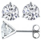 2CT 14K Solid White Gold Round Martini Simulated Moissanite Imitation Push Back