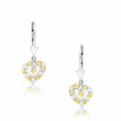 14K White Gold Ladies NOVEMBER Birthstone Heart Shape Lever Back Drop Earrings