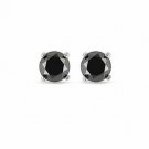 925 sterling Silver 1.01CT Sterling Silver Black Diamond Stud Earrings NEW!
