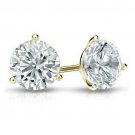 14K Y Gold 1.00CT Round Cut Moissanite Charles & Colvard Martini Stud Earrings