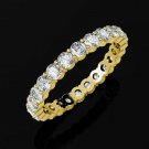 14K Yellow Gold 4CT Sizes 5-8 Round Cut Simulated Diamond Eternity Wedding Ring