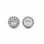 14K WG 3.00CT 7MM Black Diamond Halo Solitaire Bridal Jackets Stud Earrings