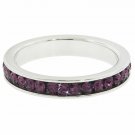 SIZE 7 Wedding Band All Around Purple Crystal Eternity Band