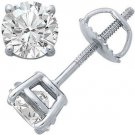 0.25Ct TCW Diamond G-H SI3-I1 14K White Gold Solitaire Mens Single Stud Earring