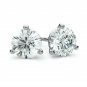 14K White Gold 0.33 CT 3 Prong Martini Round Diamond Stud Earrings