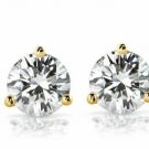 14k Yellow Gold 5MM  Round Cut Moissanite Stud  Solitaire Earrings