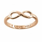 14K Rose Pink Gold Sterling Silver  I Love You Infinity Ring SIZE 9