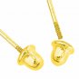 14K YELLOW GOLD 1.00 CARAT FLOWER EMERALD/WHITE SAPPHIRE SCREW BACK EARRINGS