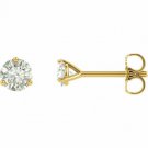 14K YellowGold 1.50CT Forever Classic Moissanite Martini Push Back Stud Earrings