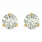 14K YellowGold 1.50CT Forever Classic Moissanite Martini Push Back Stud Earrings