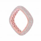 NEW! Sterling Silver Over Rose Gold Eternity Square Women's Band Size 6