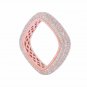 NEW! Sterling Silver Over Rose Gold Eternity Square Women's Band Size 6