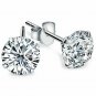 14K WG 5MM Cubic Zirconia Round  4 Kids Women & Men Stud Push Back Earrings