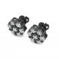 14K Black Gold 1.50 CARAT Round Simulated Diamond Flower Cluster Stud Earrings