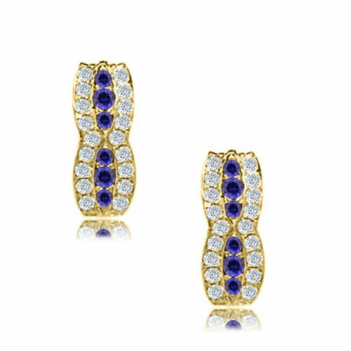 14K Yellow Gold SEPTEMBER Birthstone Fancy Lever Back Earrings