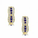 14K Yellow Gold SEPTEMBER Birthstone Fancy Lever Back Earrings
