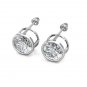 14K White Gold 6MM 2CT Created Diamond Bezel Round Screw Back Stud Earrings