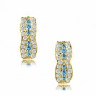 14K Yellow Gold MARCH Birthstone Fancy Lever Back Earrings