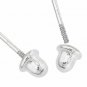 14K White Gold 0.50CT4MM White Sapphire Round Stud w/ Screw Back Earrings