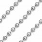 14k White Gold 30" 2.3MM Sterling Silver Ball Bead Moon Chain Italian Necklace