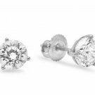 14k White Gold 1.5CT Simulated Diamond Round Cut Solitaire Stud Martini Earrings