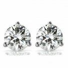 14K WHITE GOLD 6.5MM Round Cut Moissanite Stud Earrings