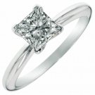 14K White Gold 2 TCW Simulated Diamond Princess Engagement Wedding Ring  SIZE 8