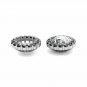 14K WG 2.00CT 6MM Black Diamond Halo Solitaire Bridal Jackets Stud Earrings