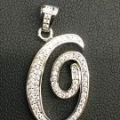 NEW!! 925 Sterling Silver CZ Letter Initial "O" Pendant Necklace