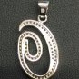 NEW!! 925 Sterling Silver CZ Letter Initial "O" Pendant Necklace