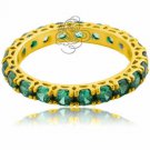 925 Yellow Sterling Silver 2.49CT SIZE 5.5 Emerald Anniversary Wedding Band Ring