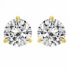14K Yellow Gold 0.50 CT Round Solitaire Martini Screw Style Stud Earrings