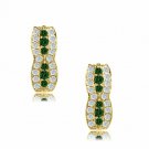 14K Yellow Gold MAY Birthstone Fancy Lever Back Earrings