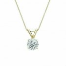 2 Ct Round Brilliant Cut Solid 14k Yellow Gold Solitaire Pendant 18" Necklace